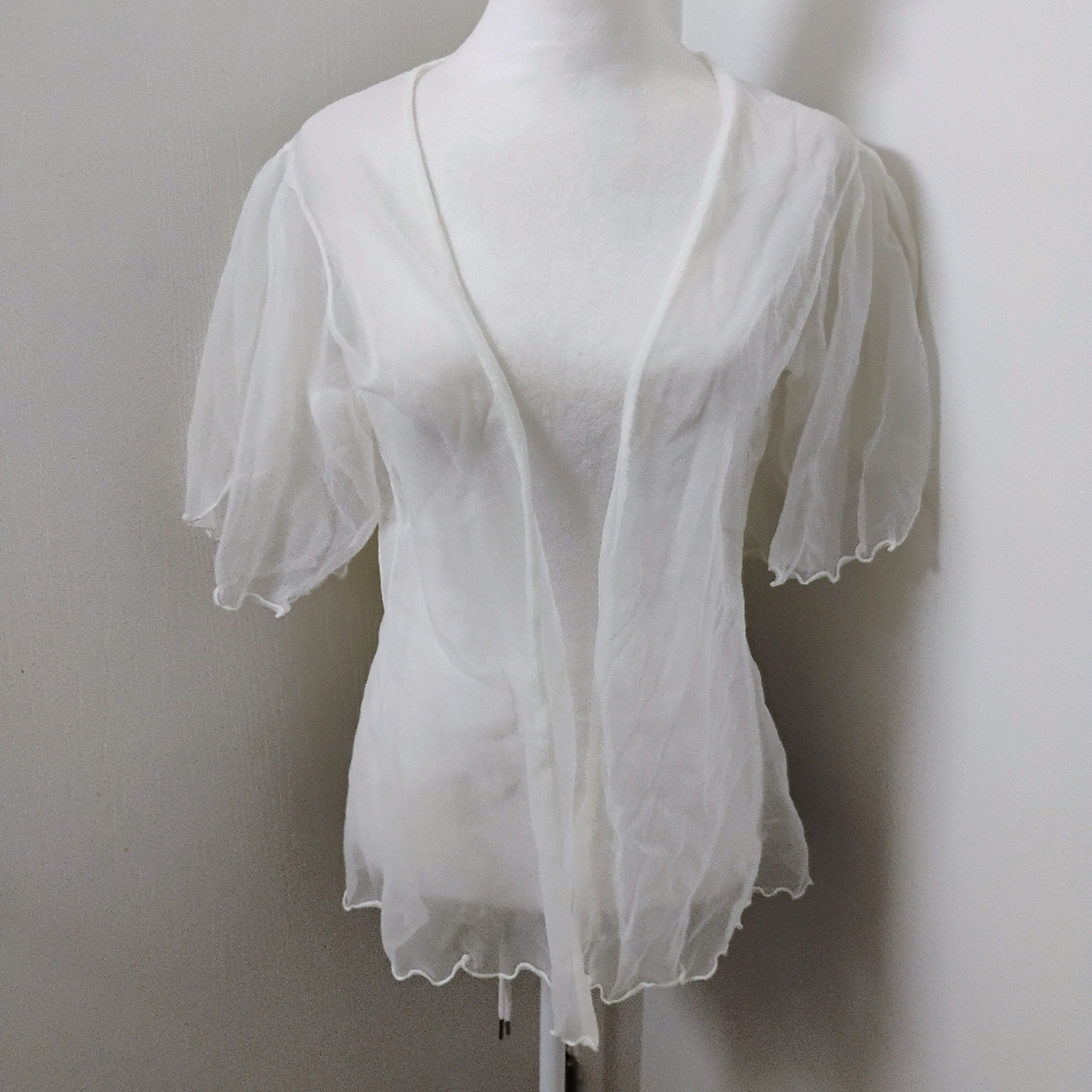 Vintage 70s 80s Open Style Lingerie Robe Bed Jacket